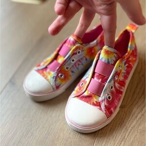 Sugar Memory Foam Tie Dye Colorful Kids Slip-On Sneakers 12